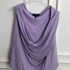 Eloquii Purple Draped Sleeveless Tank Top